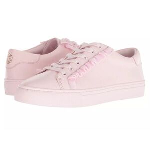 Tory Burch Tory Sport Cotton Pink Calf Leather Ruffle Sneaker
